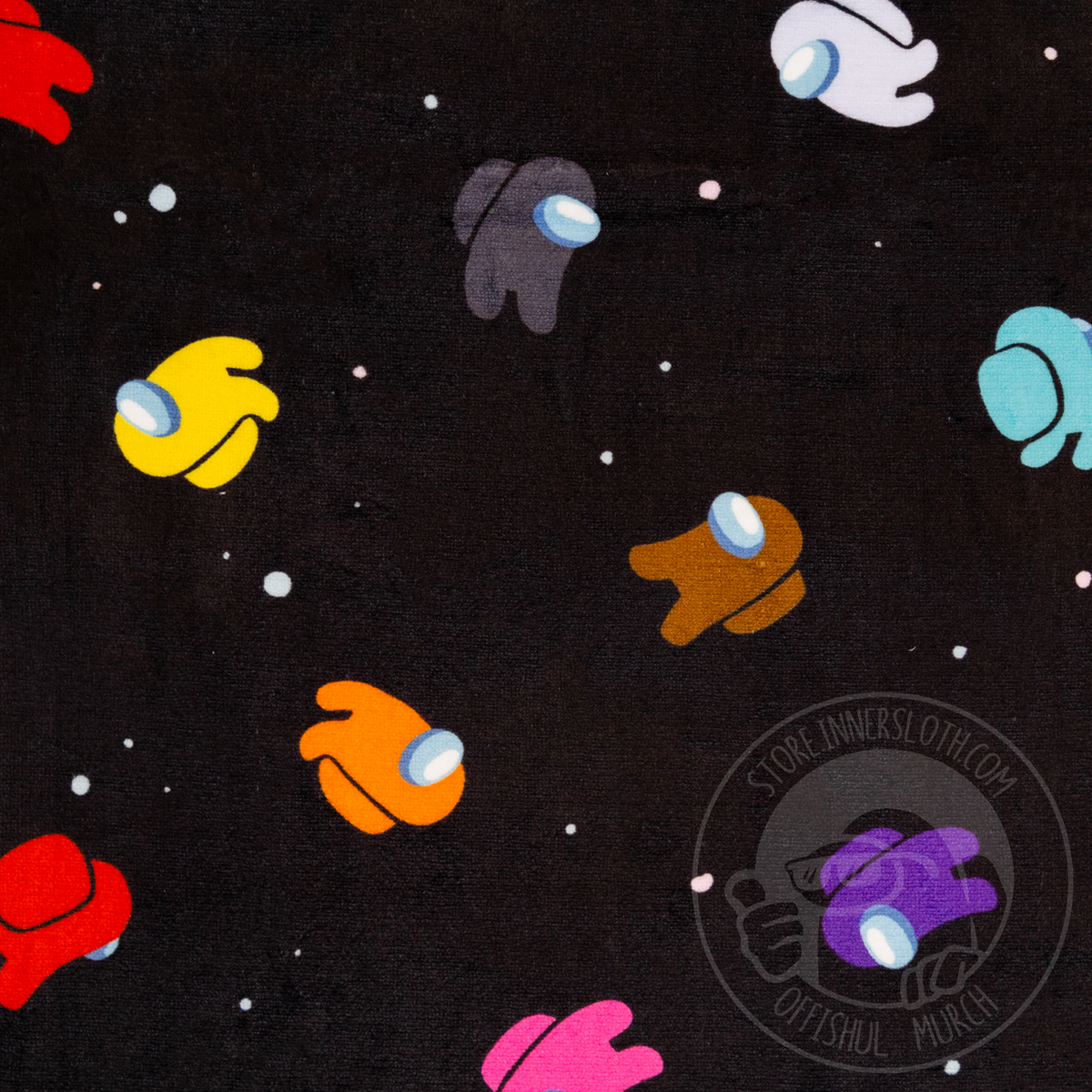 A zoomed-in close-up of the Crewmate &quot;Space Party&quot; pattern.