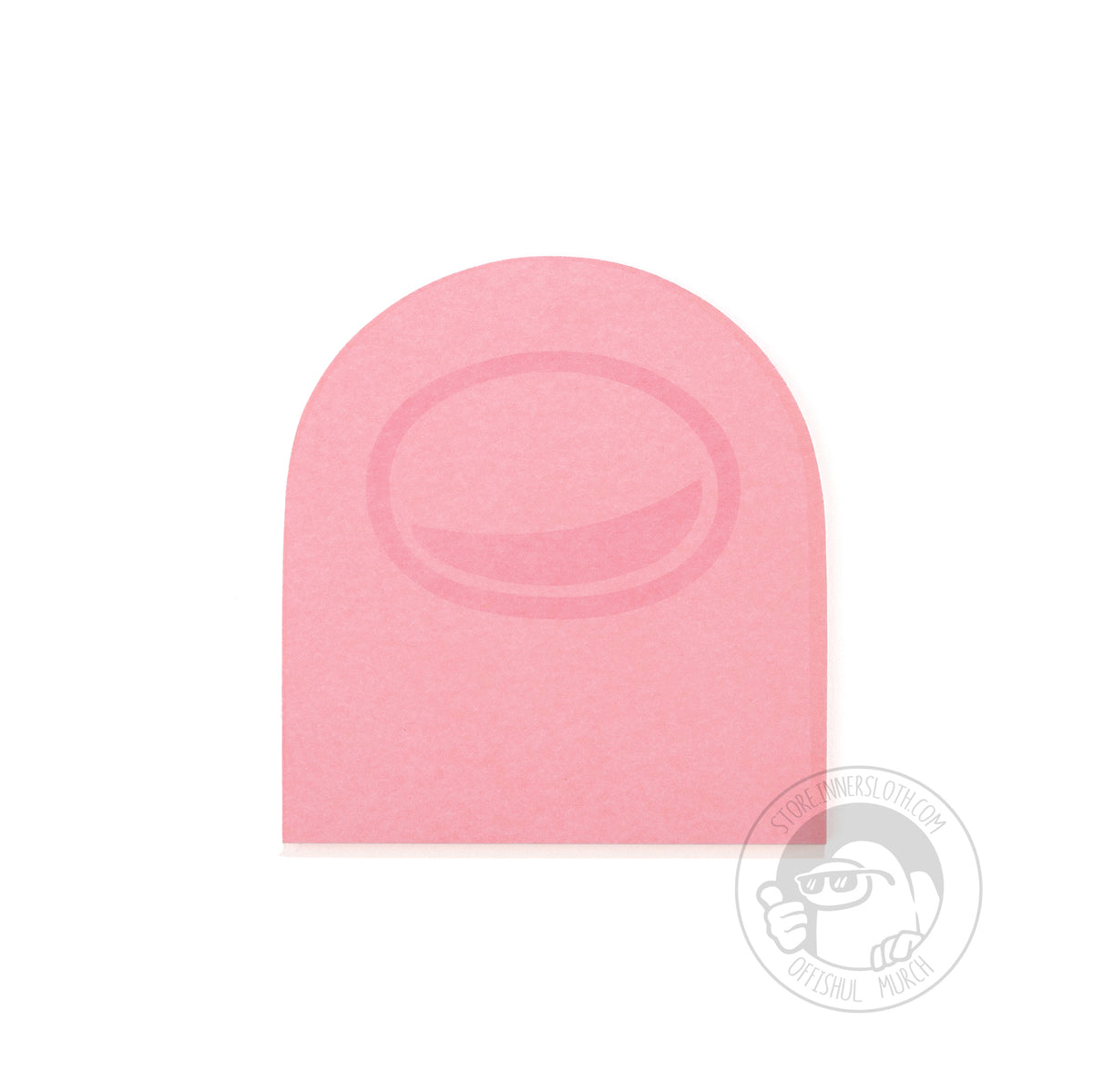 A product photo of the pink pack of Crewmate Post-It Notes.