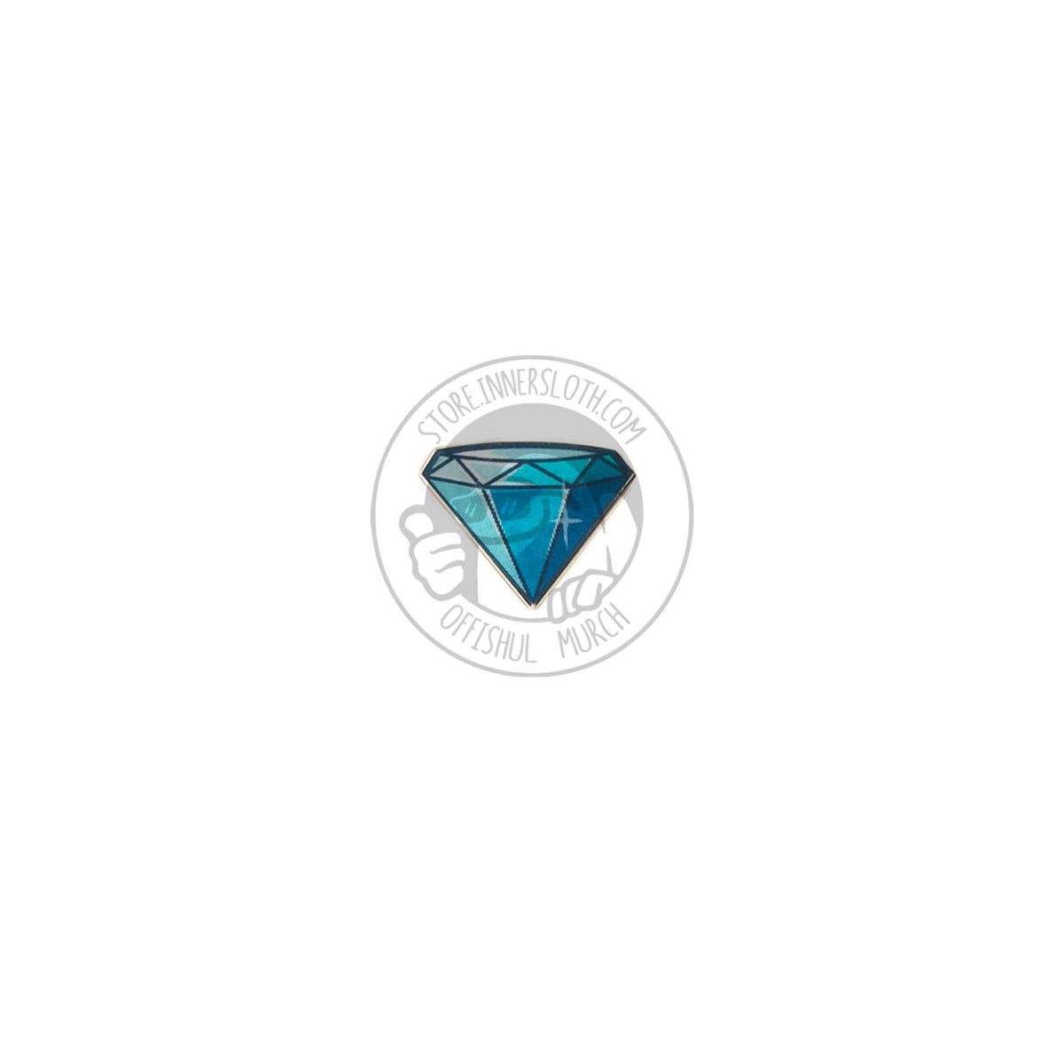 Diamond jewel lenticular pin on a white background
