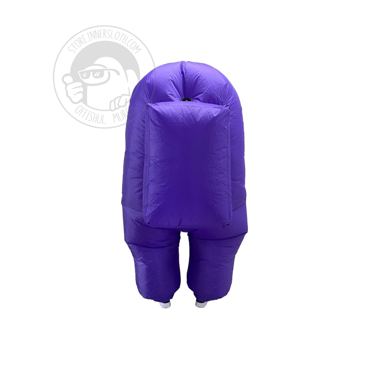 Back view of the Purple inflatable Impostor costume.