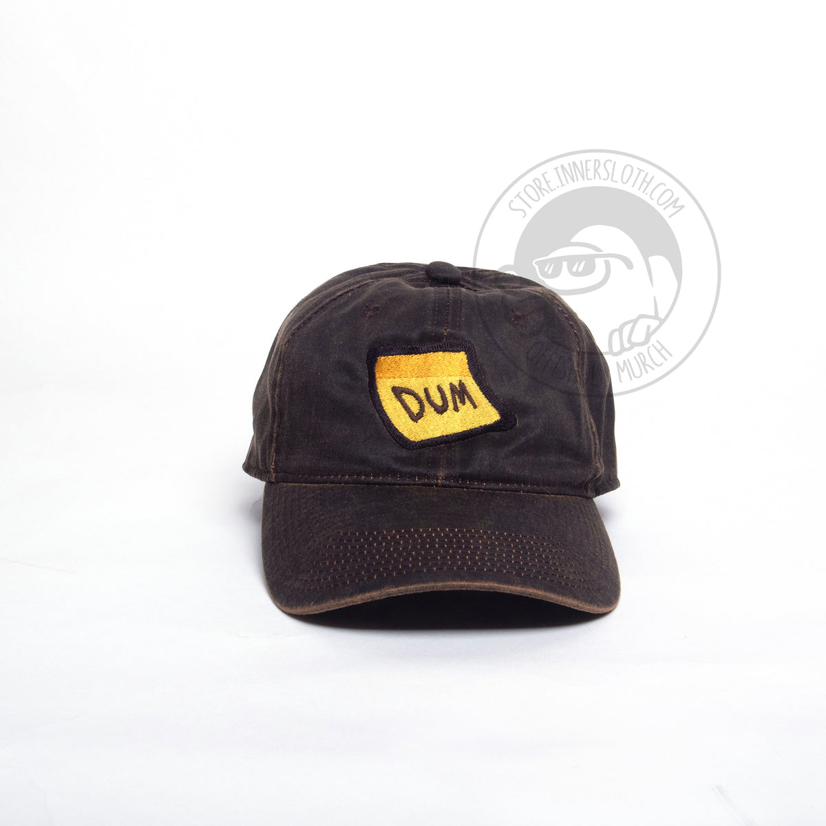 Front view photo of the Brown DUM hat