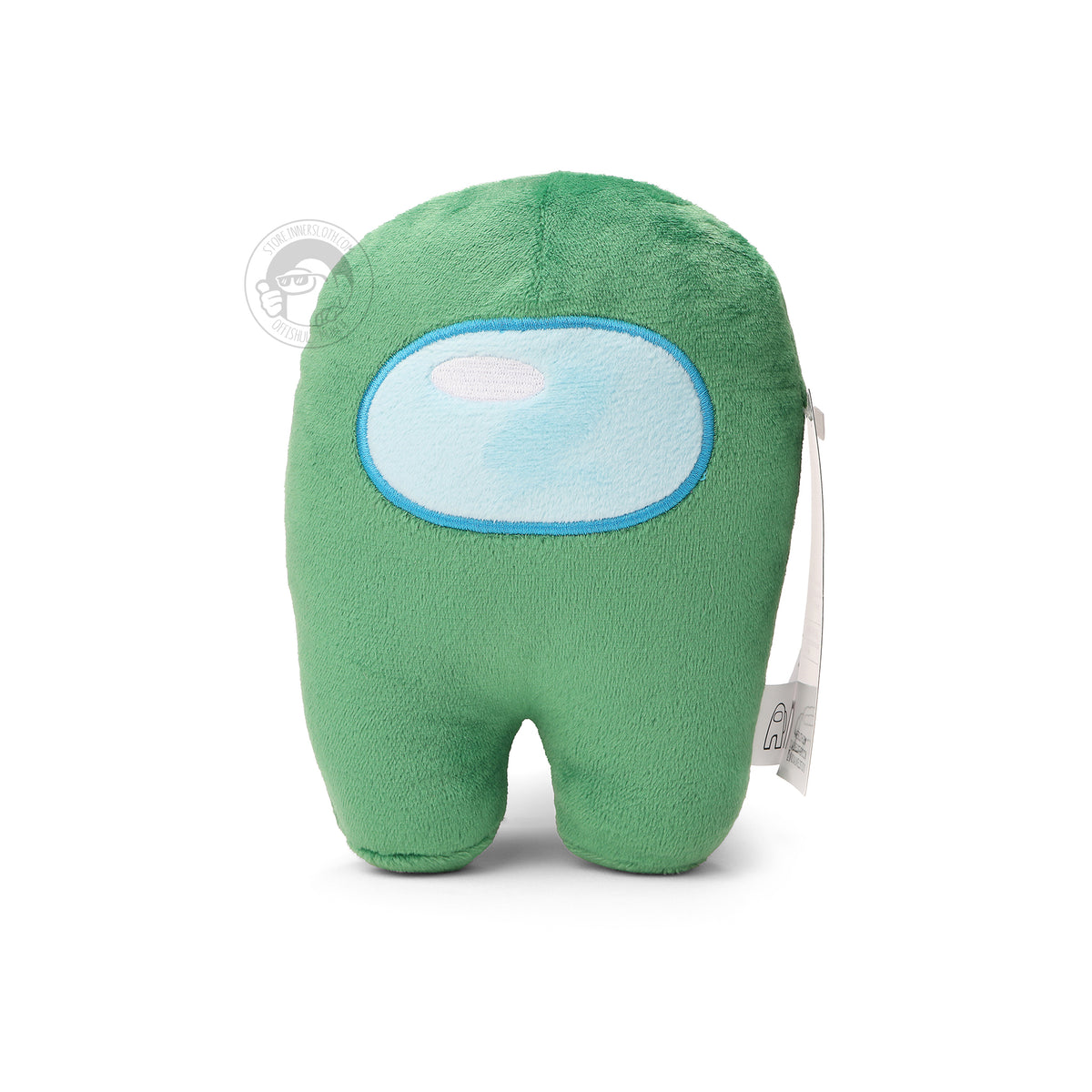A front view product photo of the green Among Us: Crewmate Plush by Frisk Wolfie standing. 