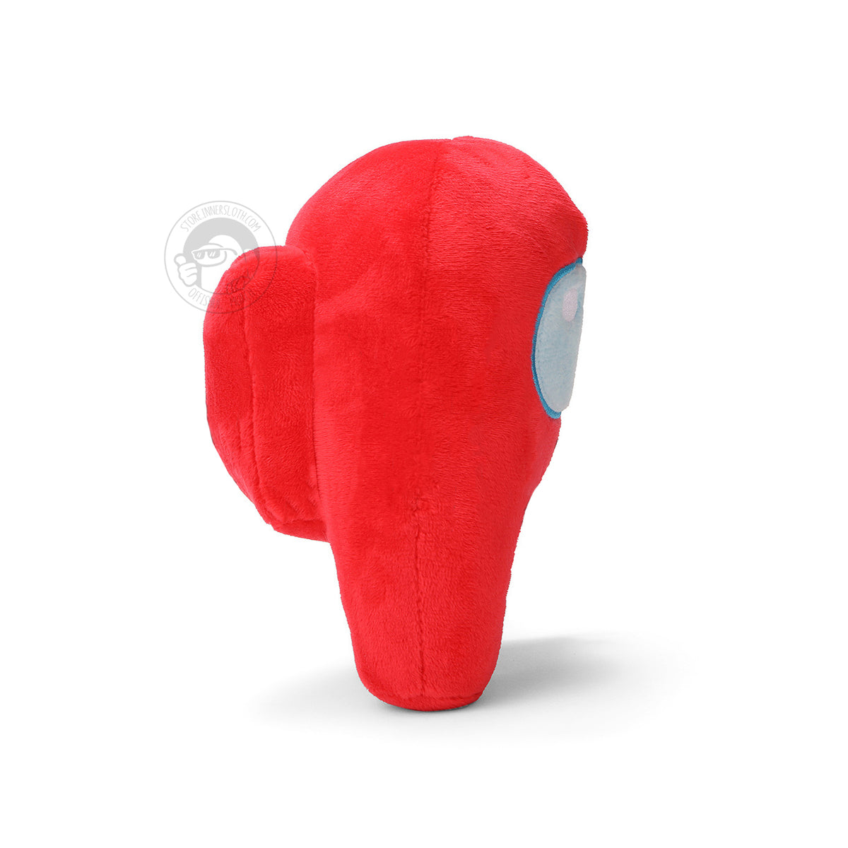 A product photo of the red Among Us: Crewmate Plush by Frisk Wolfie standing from the side.