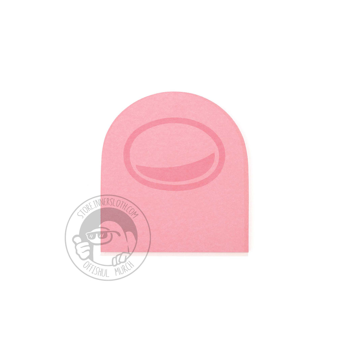 A product photo of the pink pack of Crewmate Post-It Notes.