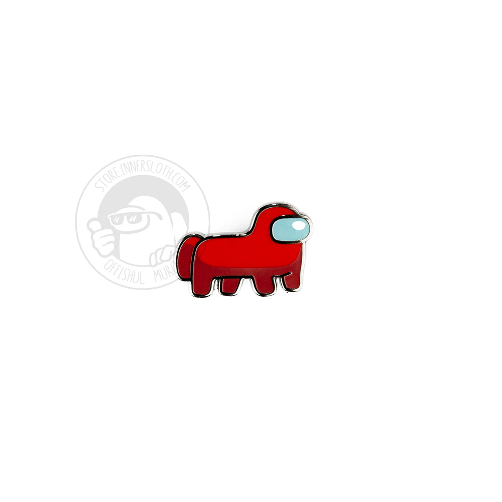 Red Horsemate enamel pin against a white background.