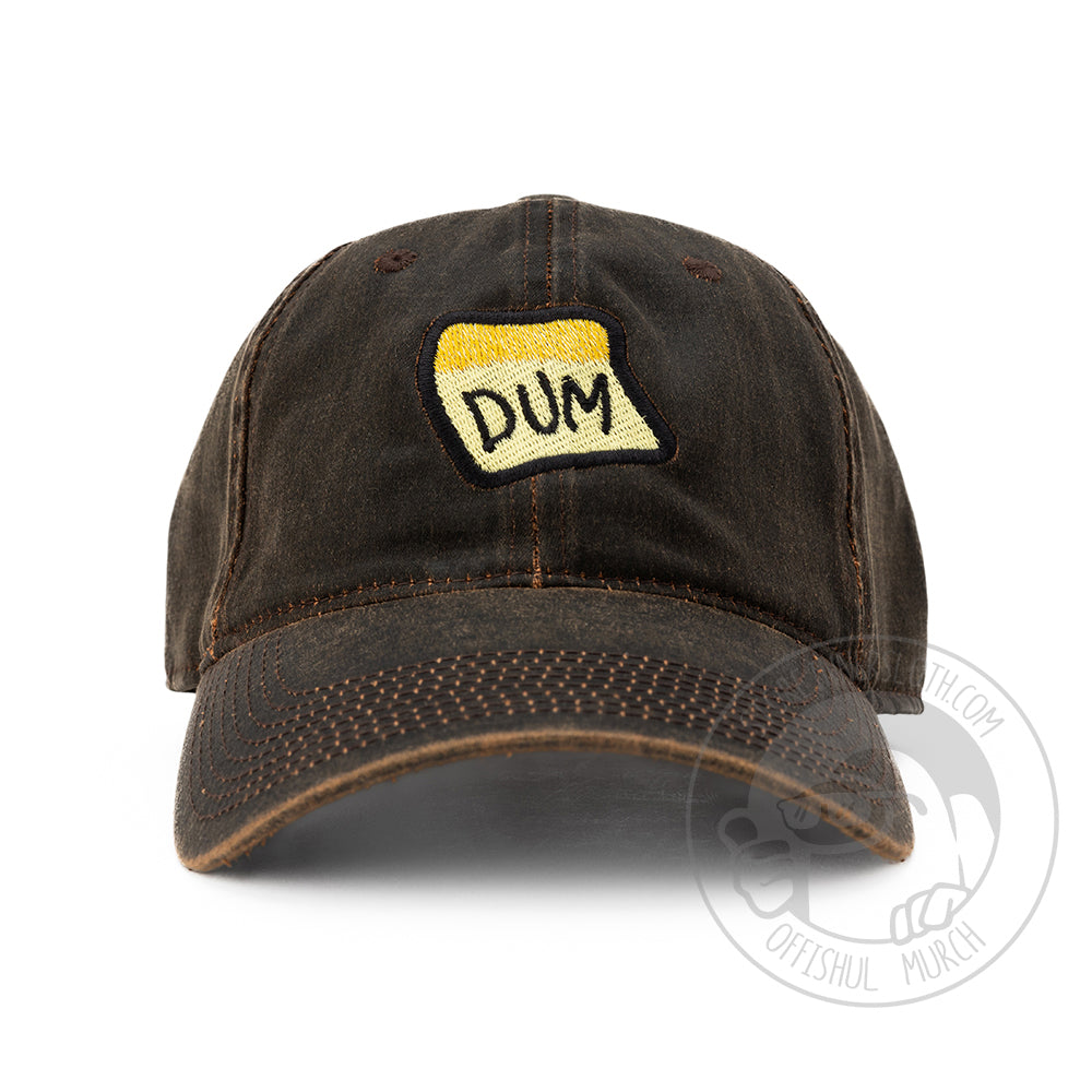 Front view photo of the Brown DUM hat